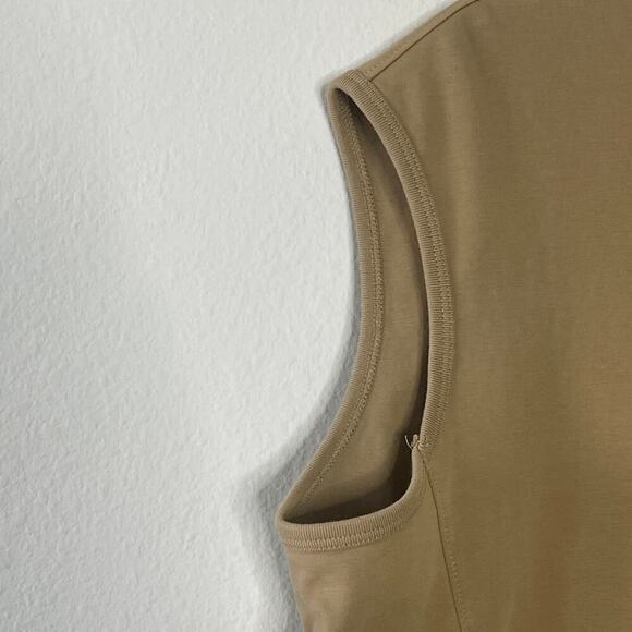 Uniqlo U Dress Medium Sleeveless Tan Jersey Short Basic Minimalist - Picture 5 of 7